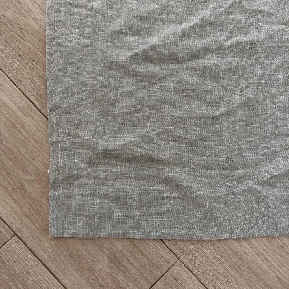 Set 2 Pottery Barn Belgian Linen Curtain Libeco Linen 50x84 Panel Blue Rod